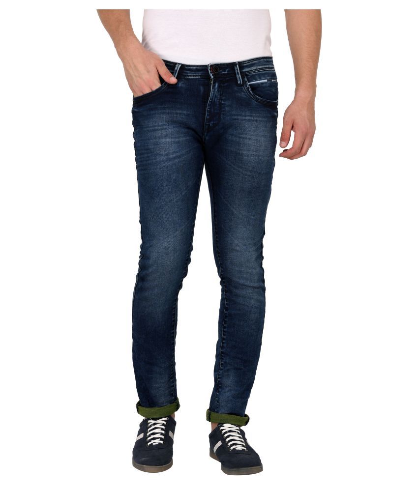 AFOX Dark Blue Slim Jeans - Buy AFOX Dark Blue Slim Jeans Online at ...