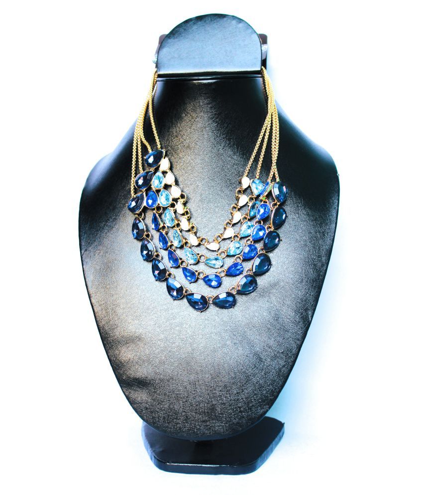 blue and white stone necklace