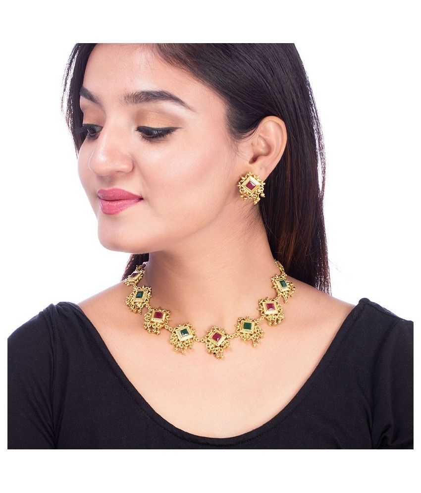 Voylla Gold Plated Designer Necklace 