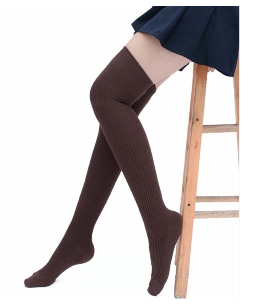 HNXZXB Hot New Sexy Women Girl Striped Cotton Thigh High Stocking Over the Knee Socks Fashion 