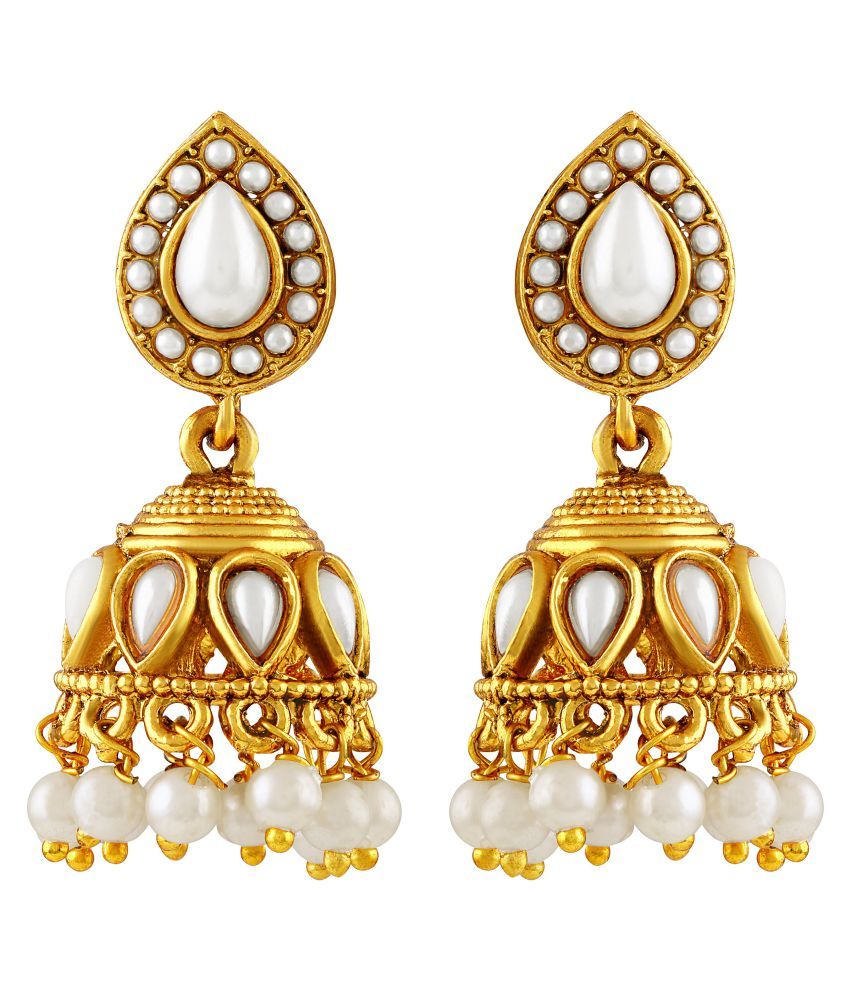     			Asmitta Traditional Pear Gold Plated Jhumki Earring For Women