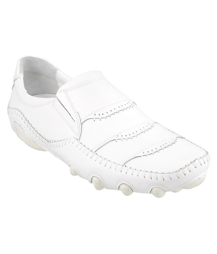 J FONTINI Slip On Genuine Leather WHITE 