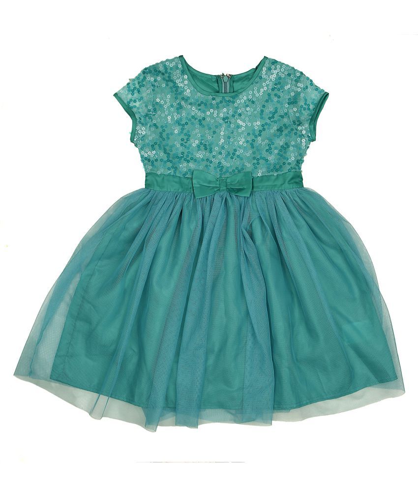 sea green sequins net designer gown