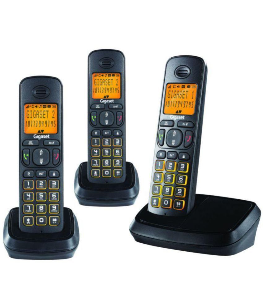 Buy Gigaset Gigaset A500 Trio Cordless Landline Phone ( Black ) Online at Best Price in India