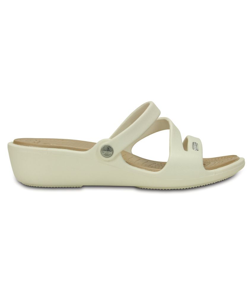 crocs white heels