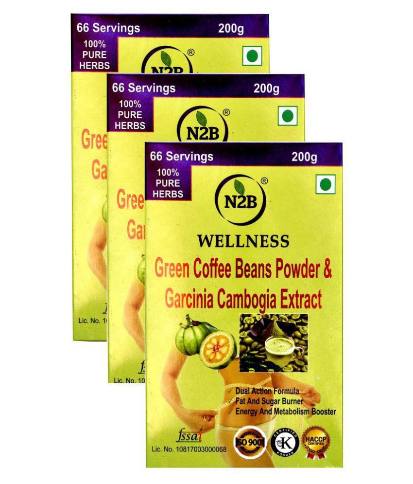 N2B GARCINIA CAMBIGIA EXTRACT & GREEN COFFEE POWDER 600 gm Unflavoured Pack of 3