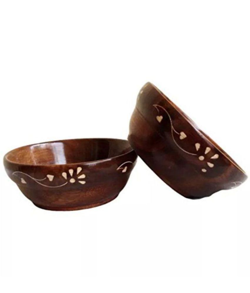Desi Karigar Wooden Bowls Set Of 2 Handmade Cooking Spoon Desi Karigar Wooden Bowls Set Of 2 Handmade Cooking Spoon