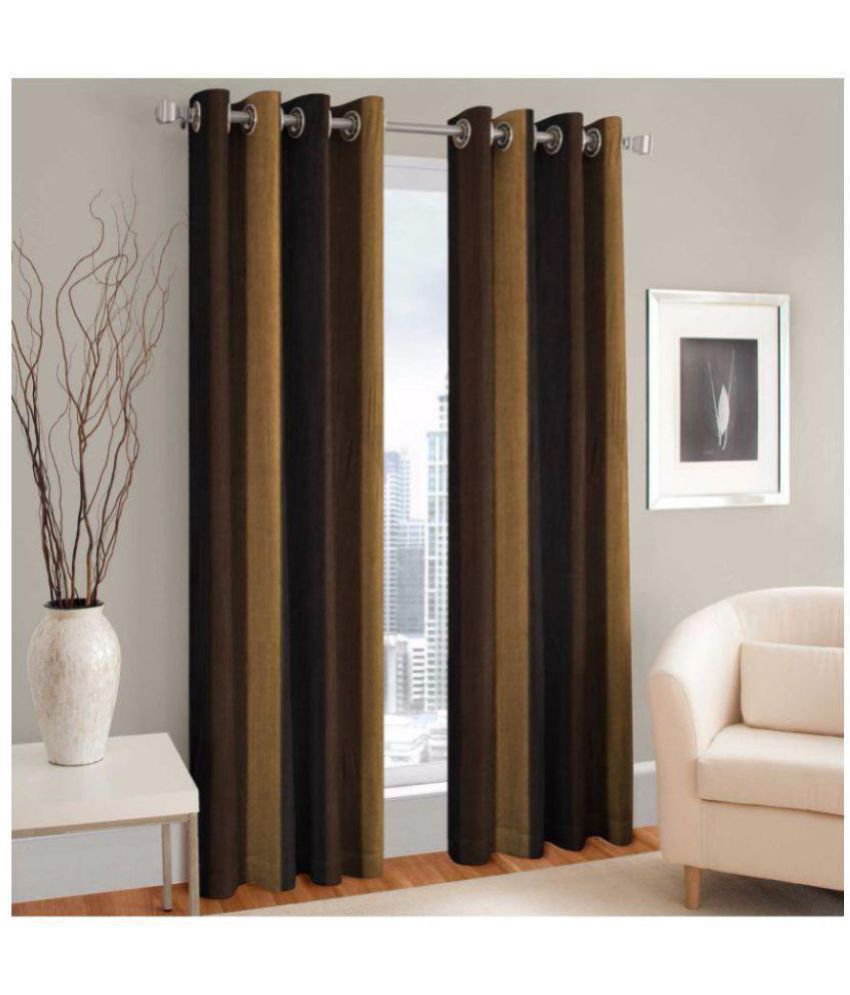     			Phyto Home Blackout Eyelet Window Curtain 5 ft Pack of 2 -Brown
