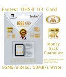 2 Pack 16GB Micro SDHC U3 Card Plus SD Adapter. Amplim Extreme Pro Class 10 UHS-I MicroSDHC 95MB/s Read 50MB/s Write. Ultra High S
