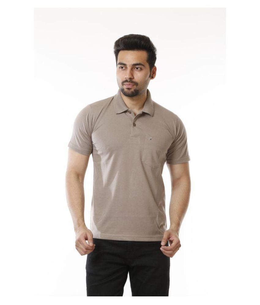     			MOUDLIN Brown Regular Fit Polo T Shirt