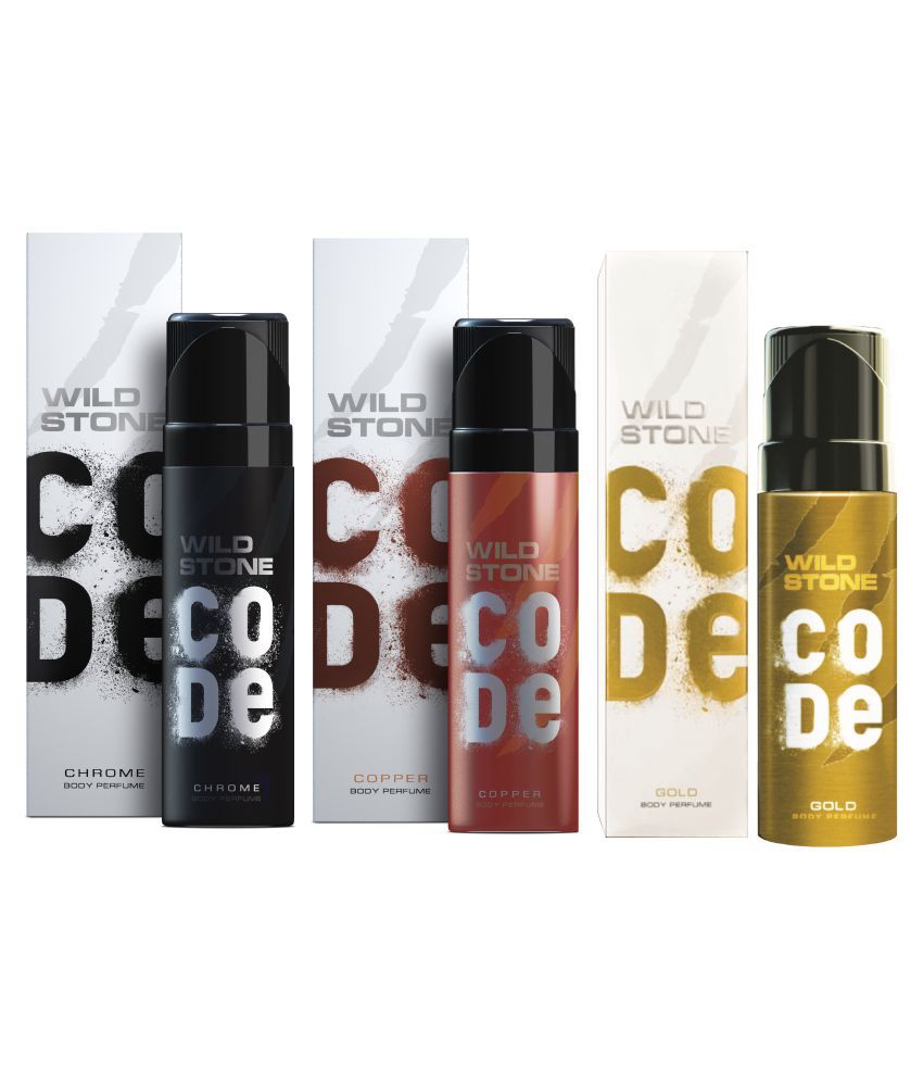     			Wild Stone Code Chrome, Copper & Gold Combo Perfume Body Spray - For Men (360 ml, Pack of 3)