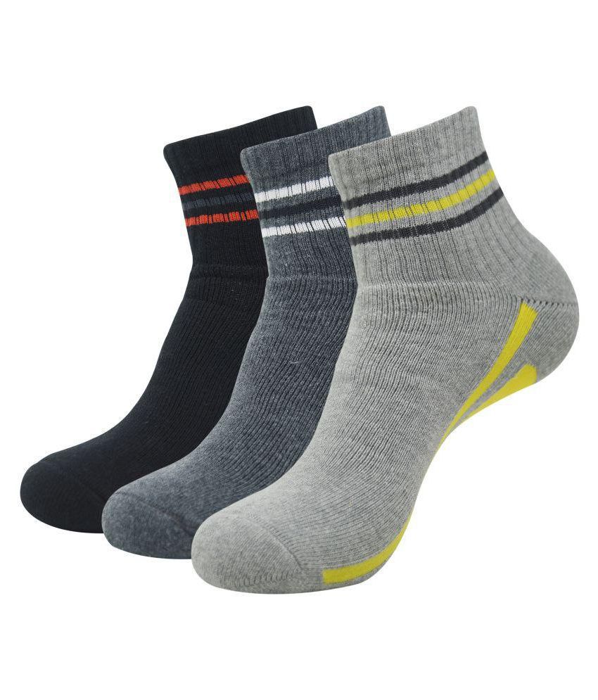 Balenzia - Cotton Men's Self Design Multicolor Ankle Length Socks ( Pack of 3 )