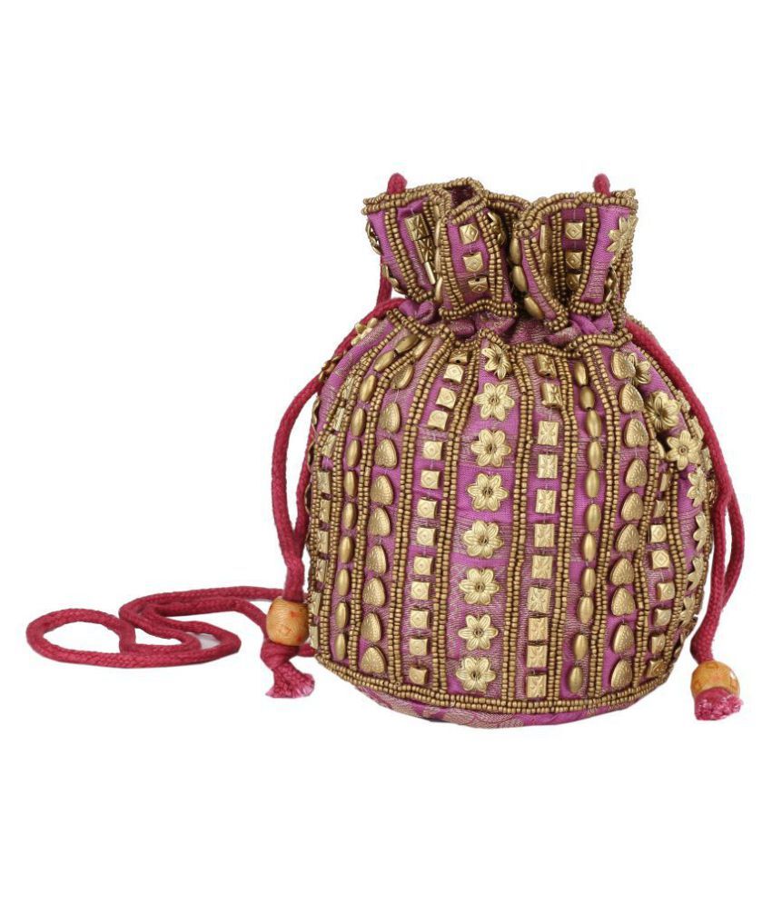 Buy Himalaya Handicrafts Pink Silk Potli at Best Prices in India - Snapdeal