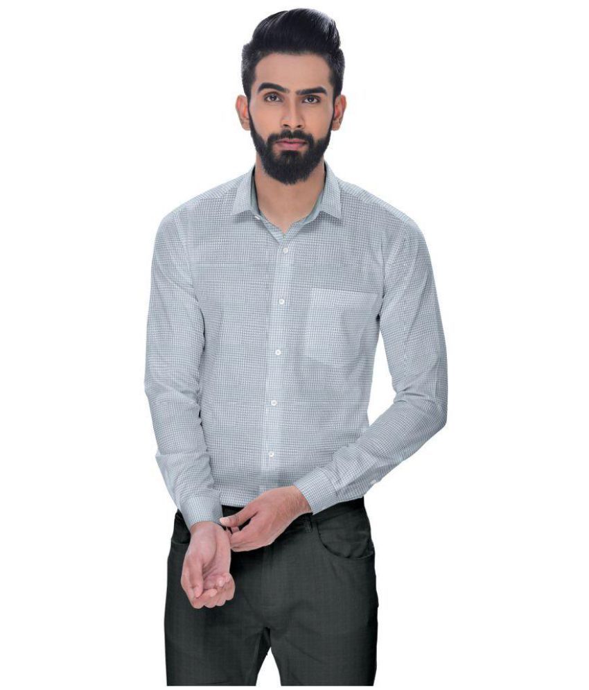 kleren chapell men's grey regular fit formal shirt