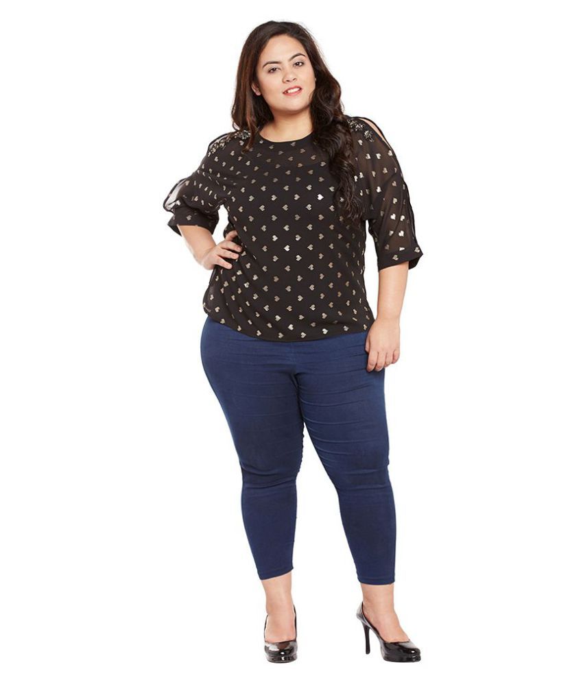 100 polyester plus size tops