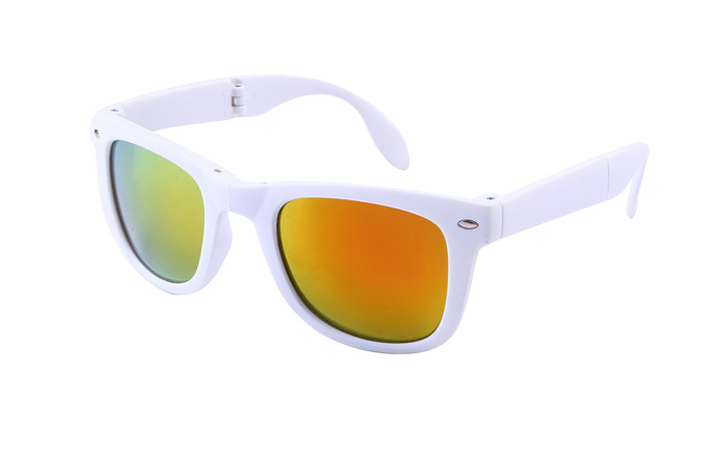 1pc Unisex Mirrored Foldable White Wayfarer Sunglasses With Box Buy 1pc Unisex Mirrored