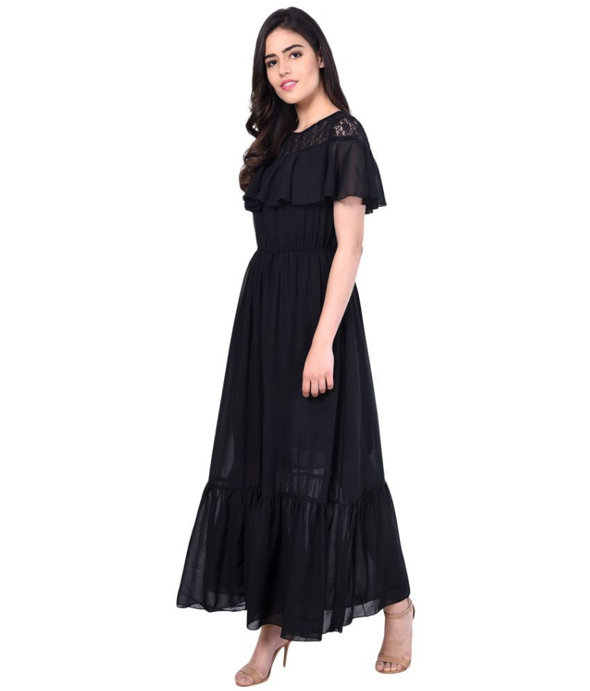 raabta fashion black georgette dresses