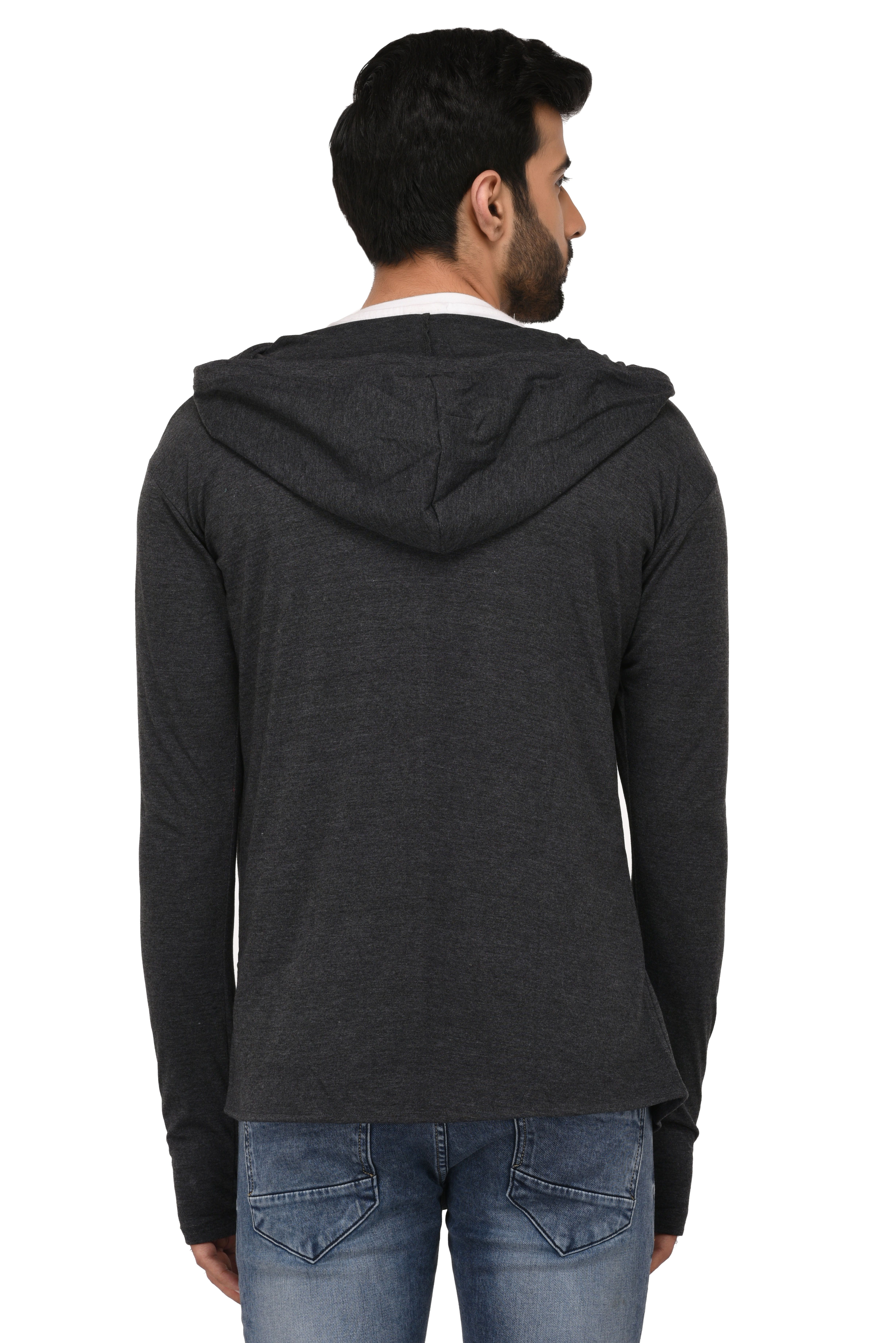 VILLAIN Grey Hooded Sweater - Buy VILLAIN Grey Hooded Sweater Online at ...