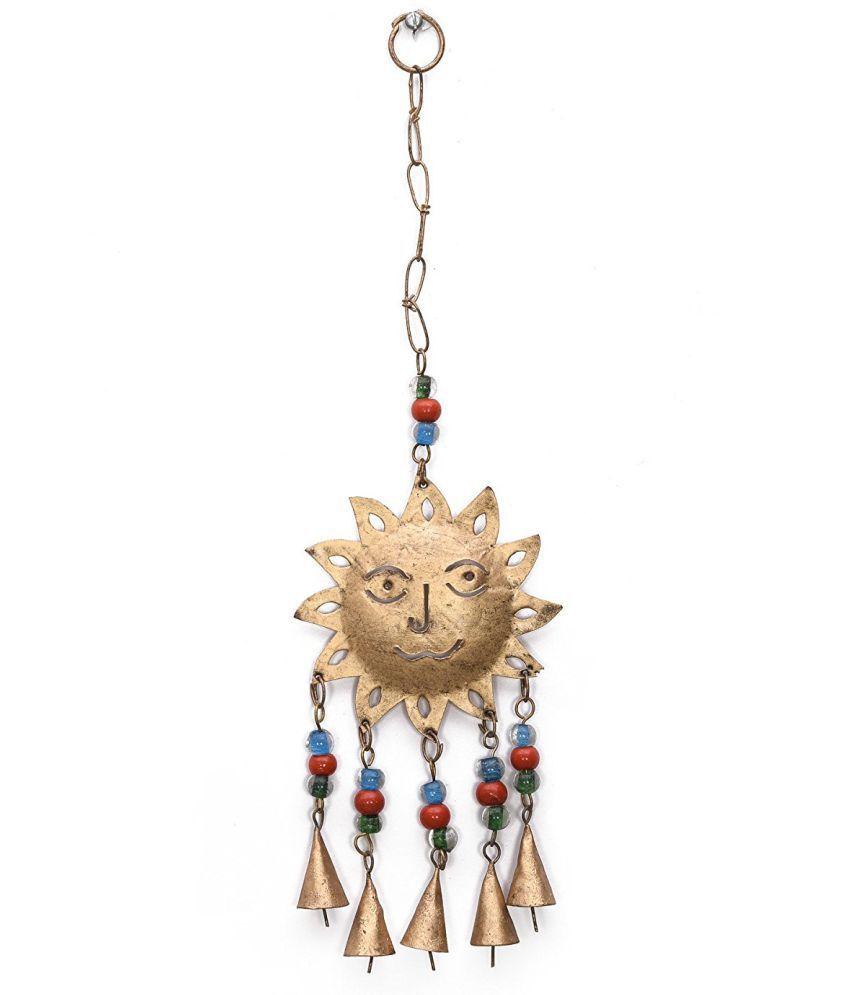 Collectible India Metal Sun Design Wall Hanging With Bells Door