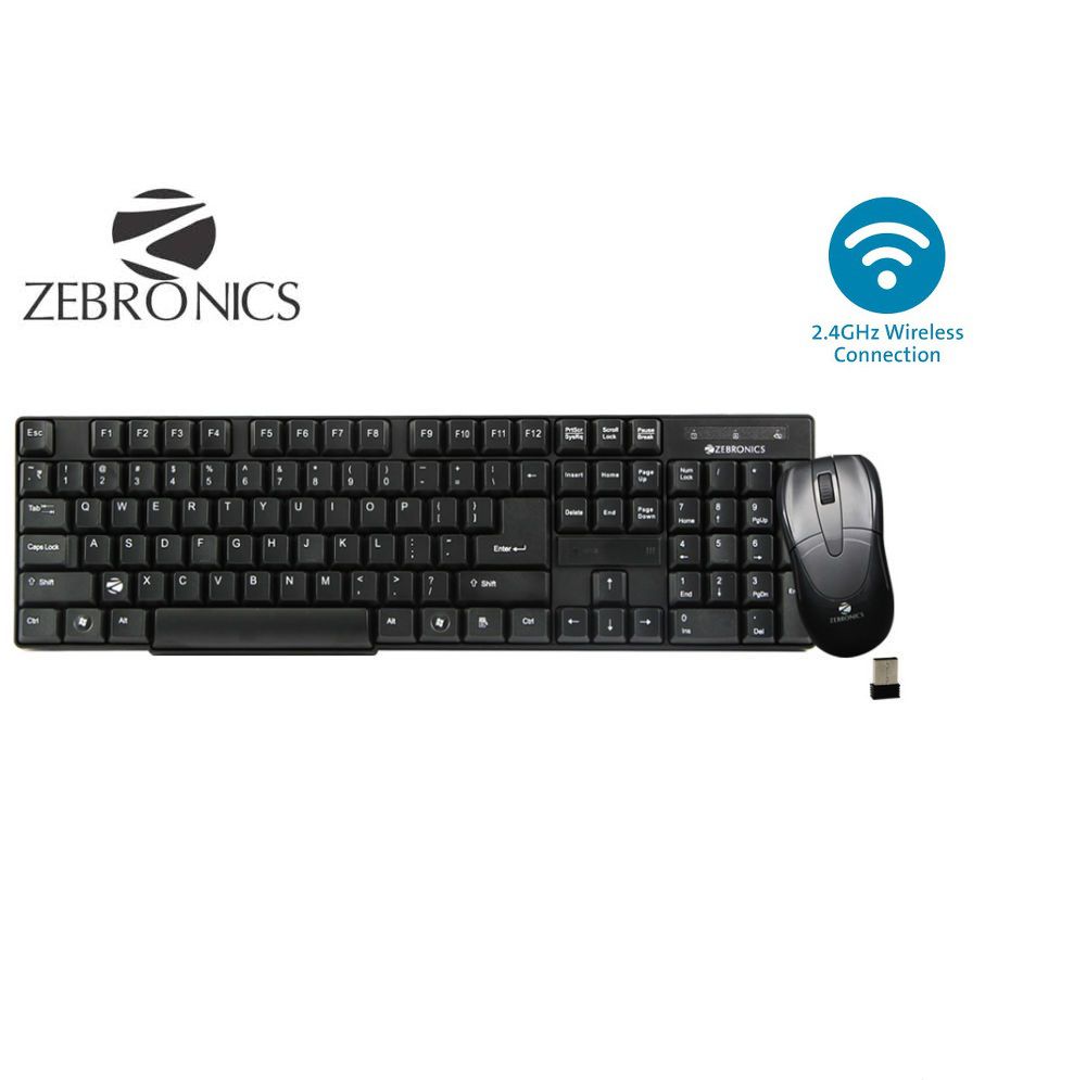     			Zebronics Companion6 Wireless Keyboard & Mouse Combo (USB Dongle inside Mouse Top Cover)