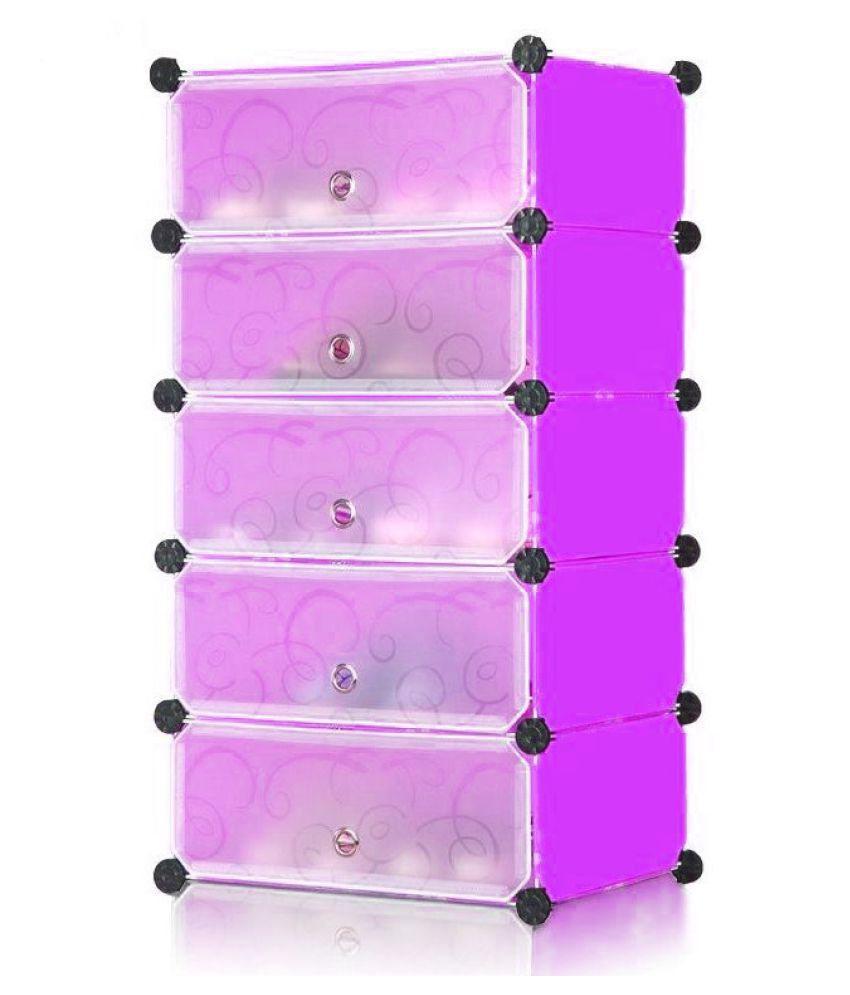 Atorakushon 5 Layers Drawer Type Plastic Portable Wardrobe And