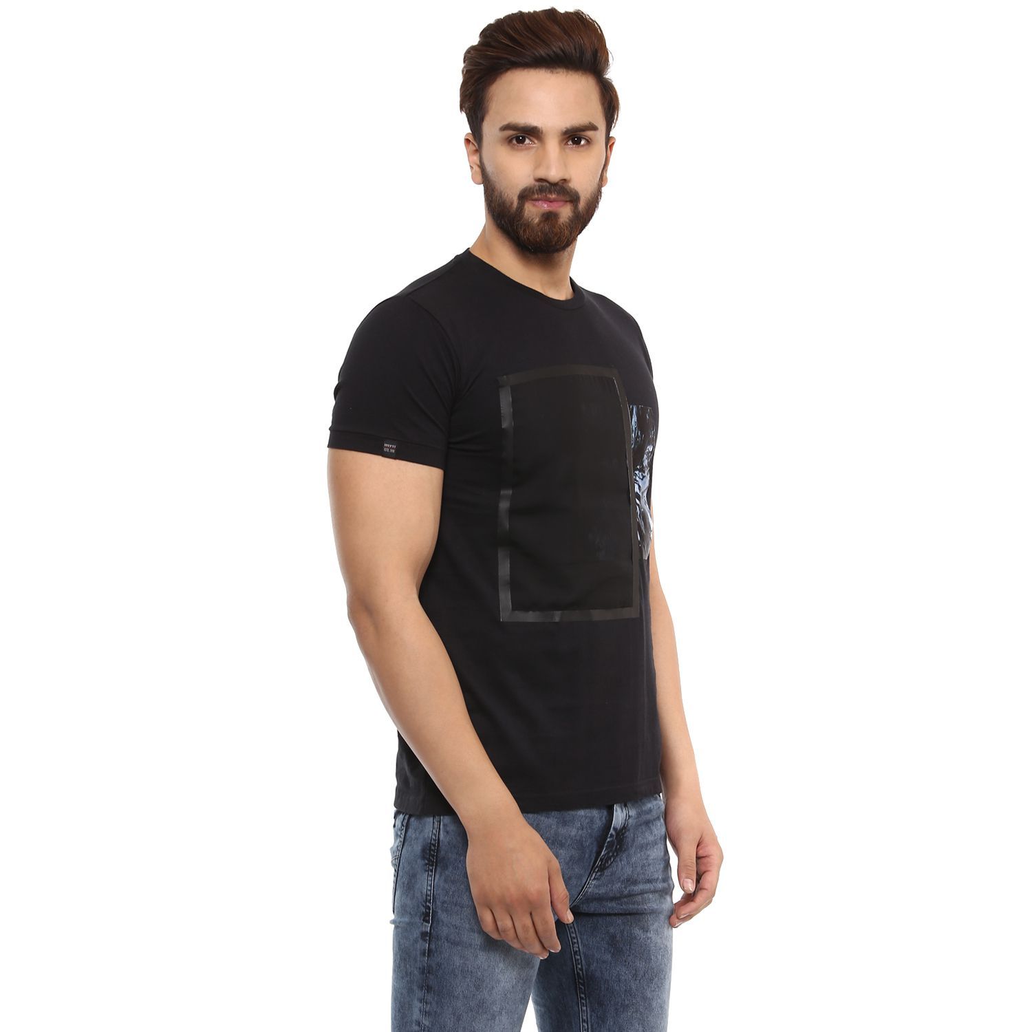 black half tshirt for men