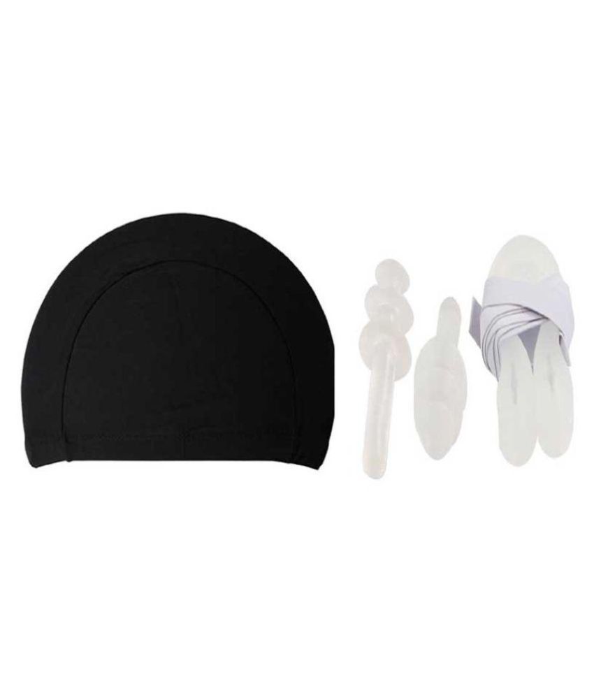 Nema Swimming Cap , Nose and Ear Plugs Combo Black Buy Online at