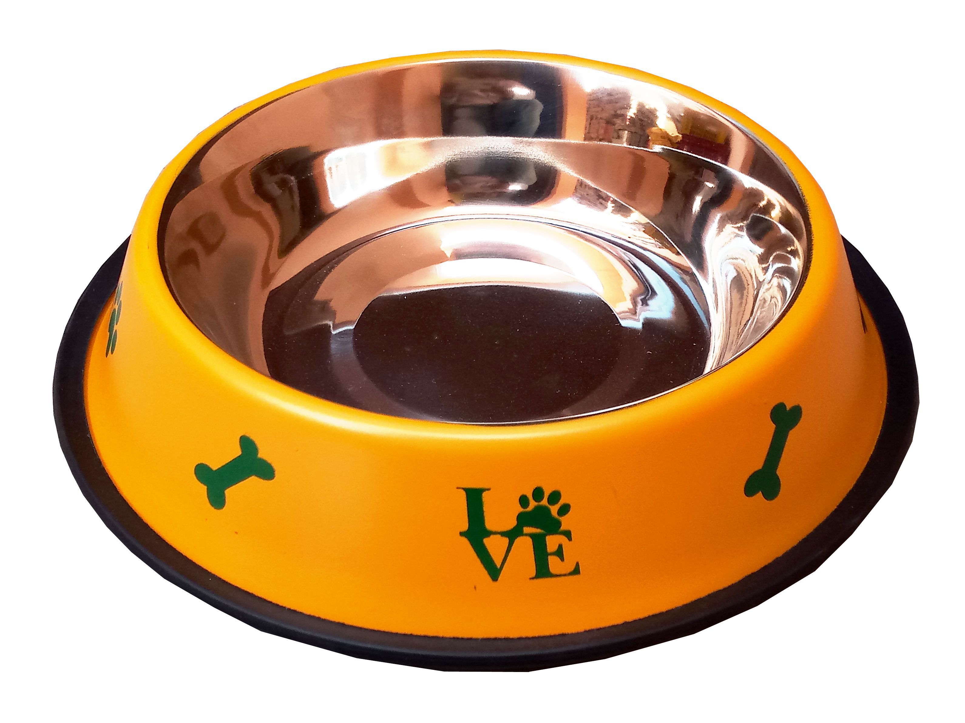 Stylish Regular Anti Skid Dog Food Bowl / Dog Bowl , Yellow