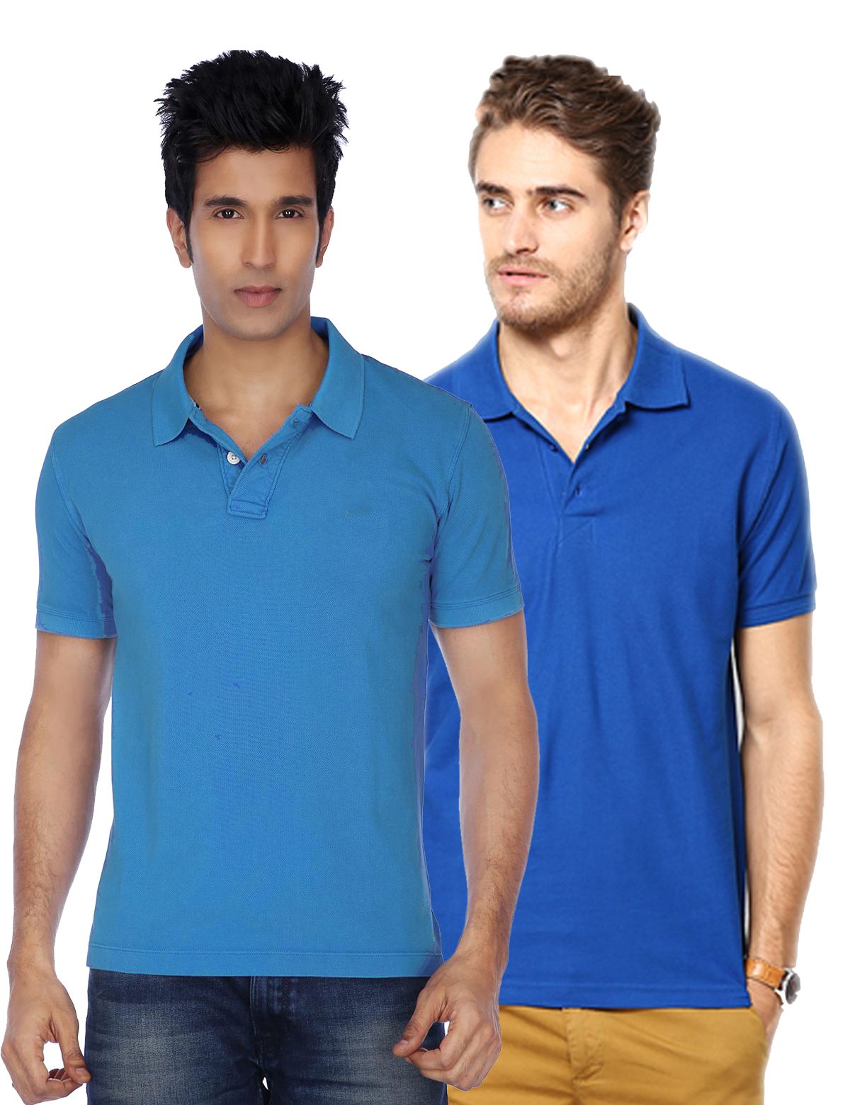     			Funky Guys Pack of 2 Cotton Blend Slim Fit Solid Half Sleeves Men's Polo T Shirt ( Multicolor )