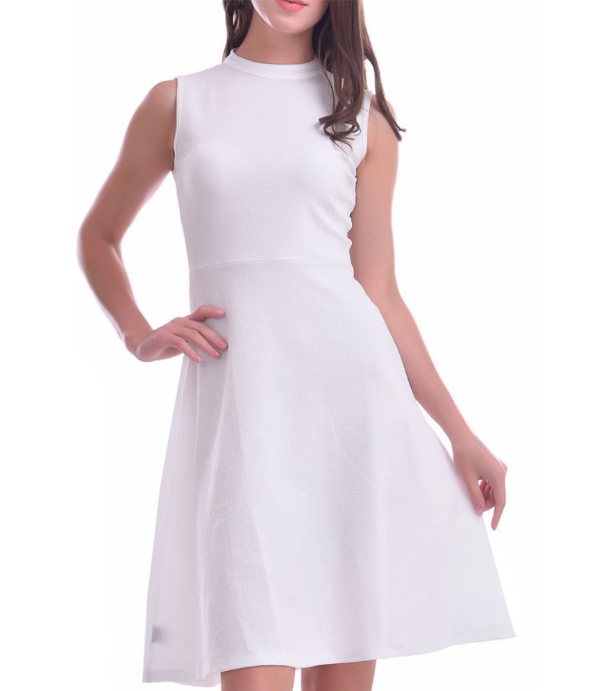 Bela Mus Cotton White A- line Dress - Buy Bela Mus Cotton White A- line ...