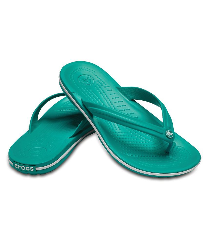 Buy Crocs Kids Navy Blue Solid Crocband Thong Flip-Flops online | Looksgud.in