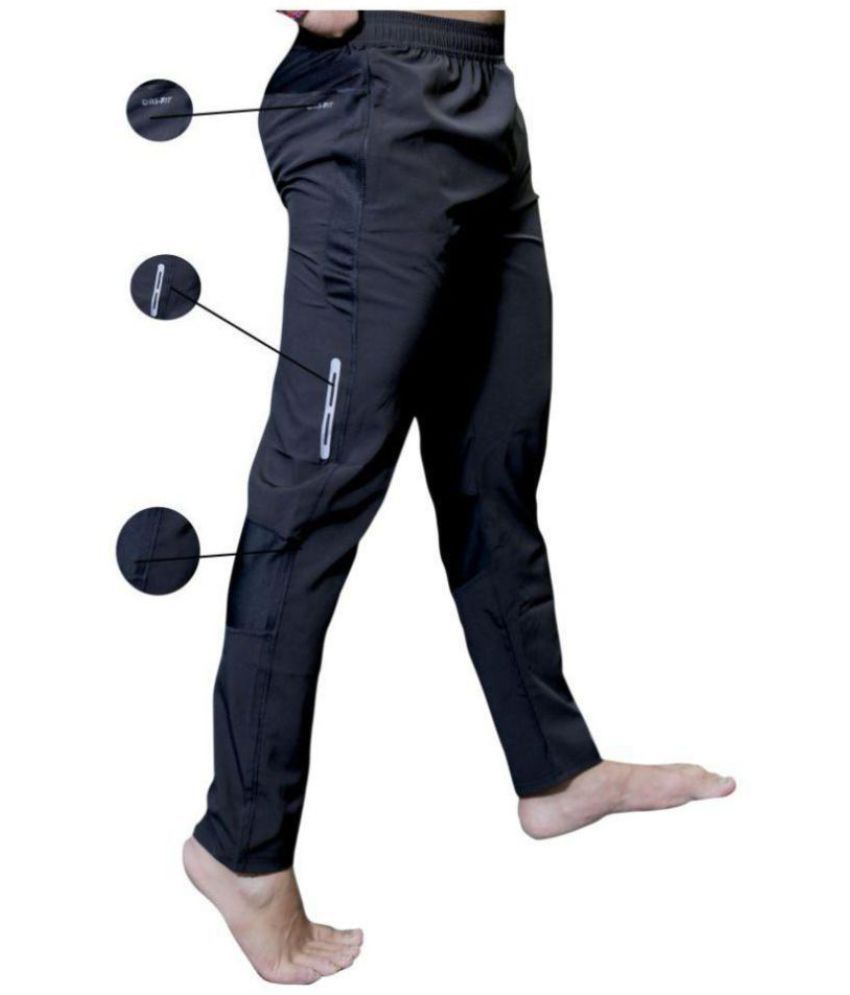 nike navy polyester lycra trackpants