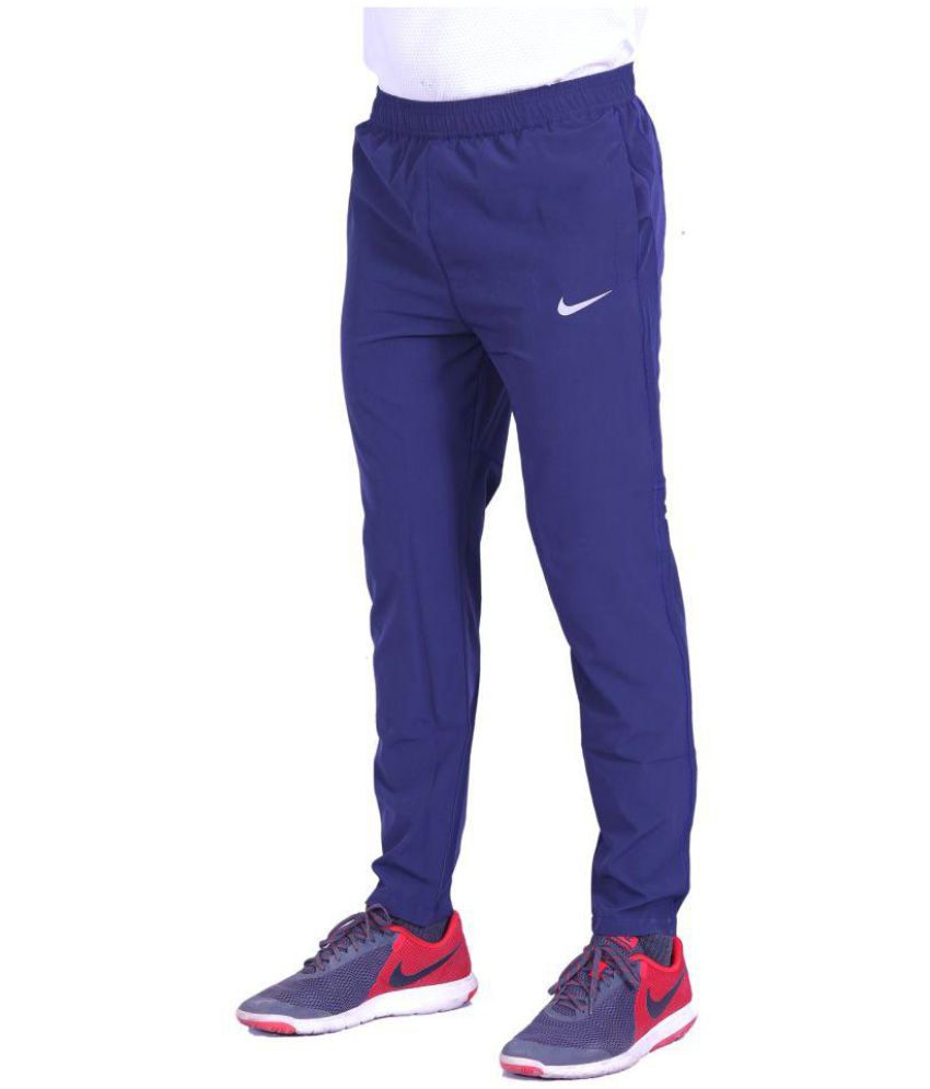 Nike Blue Polyester Lycra Trackpants - Buy Nike Blue Polyester Lycra ...