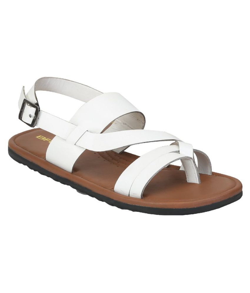 Brune White leather strap sandal for 
