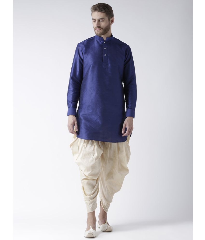     			Deyann Blue Silk Blend Dhoti Kurta Set