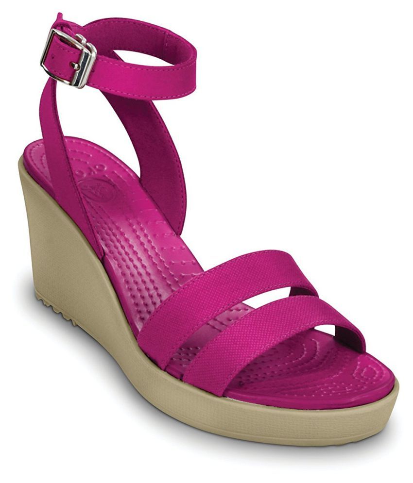 pink crocs high heels