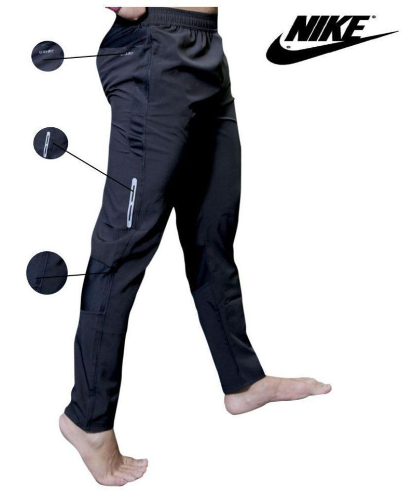 nike black polyester track pants