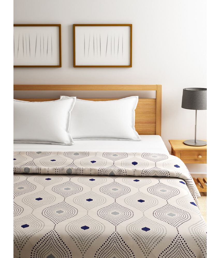 Swayam Double Cotton Beige Geometrical Duvet Cover Buy Swayam