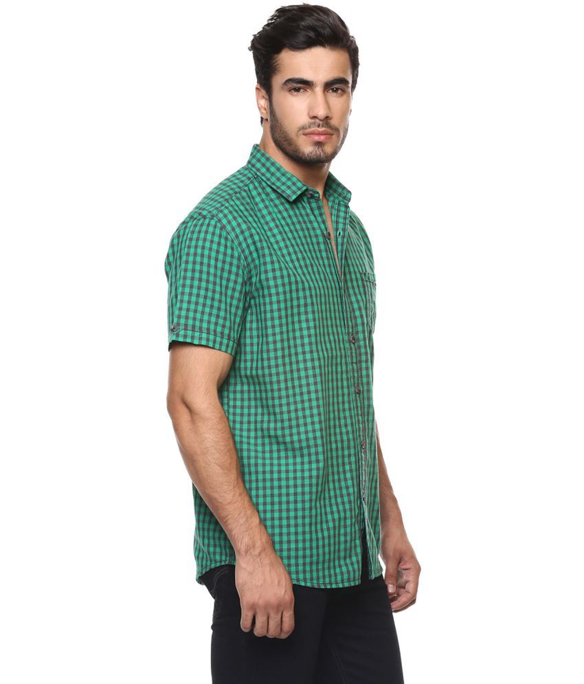 pretty green slim fit shirt