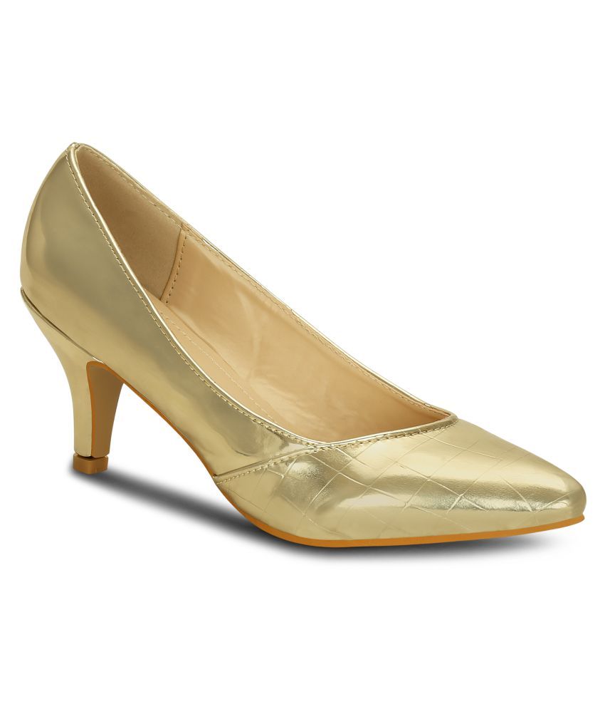 gold lace up kitten heels