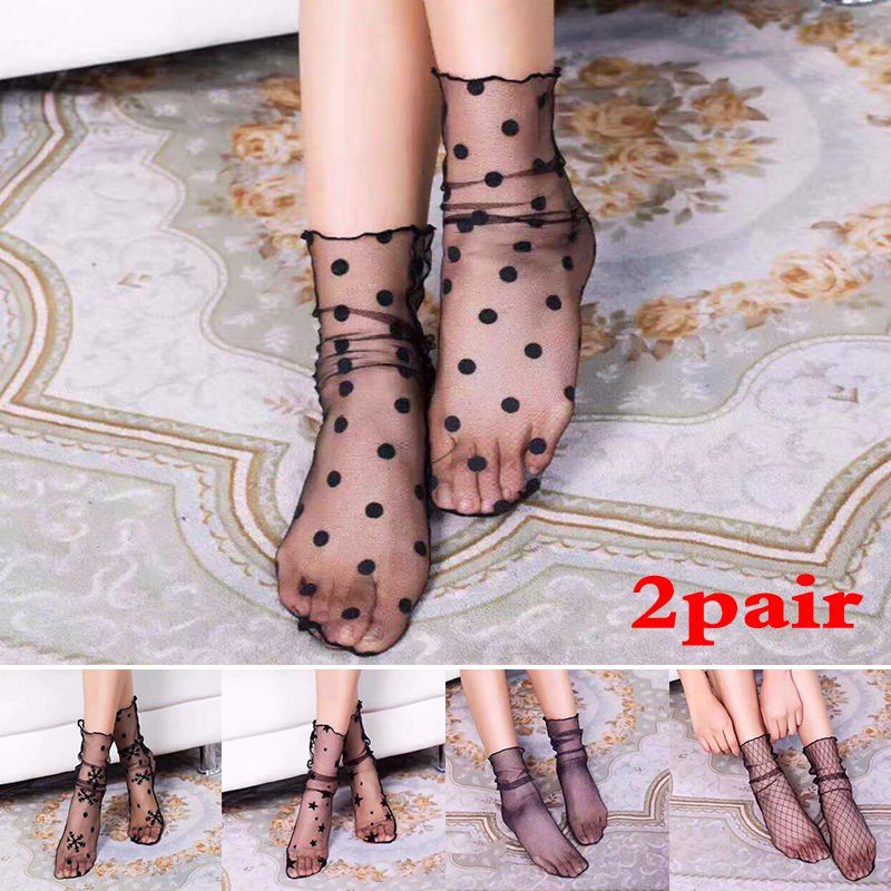 Fashion Women's Thin Fishnet Ankle Low Socks Mesh Casual Fish Net Short Socks