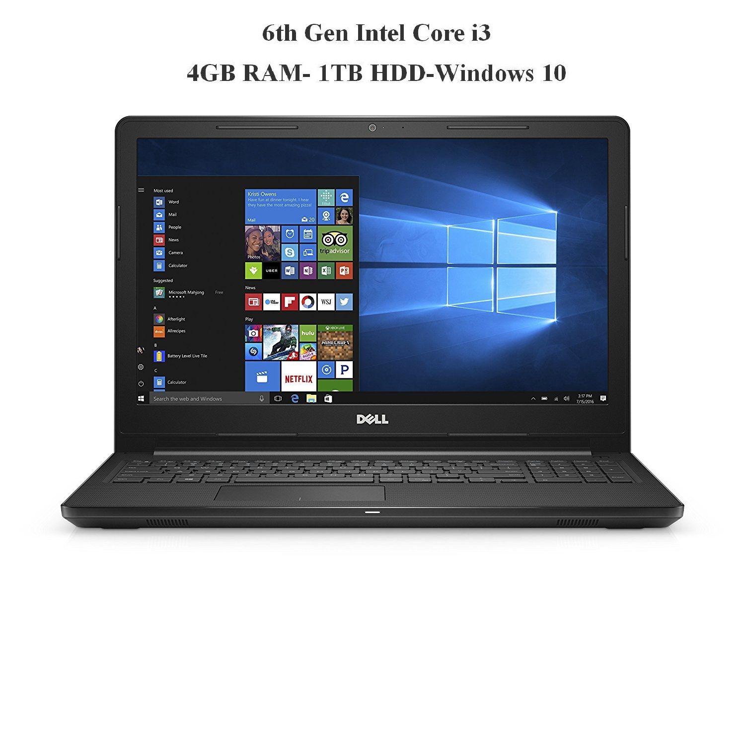     			Dell Inspiron 3567 Notebook (6th Gen Intel Core i3- 4GB RAM- 1TB HDD- 39.62cm(15.6)- Windows 10) (Black)