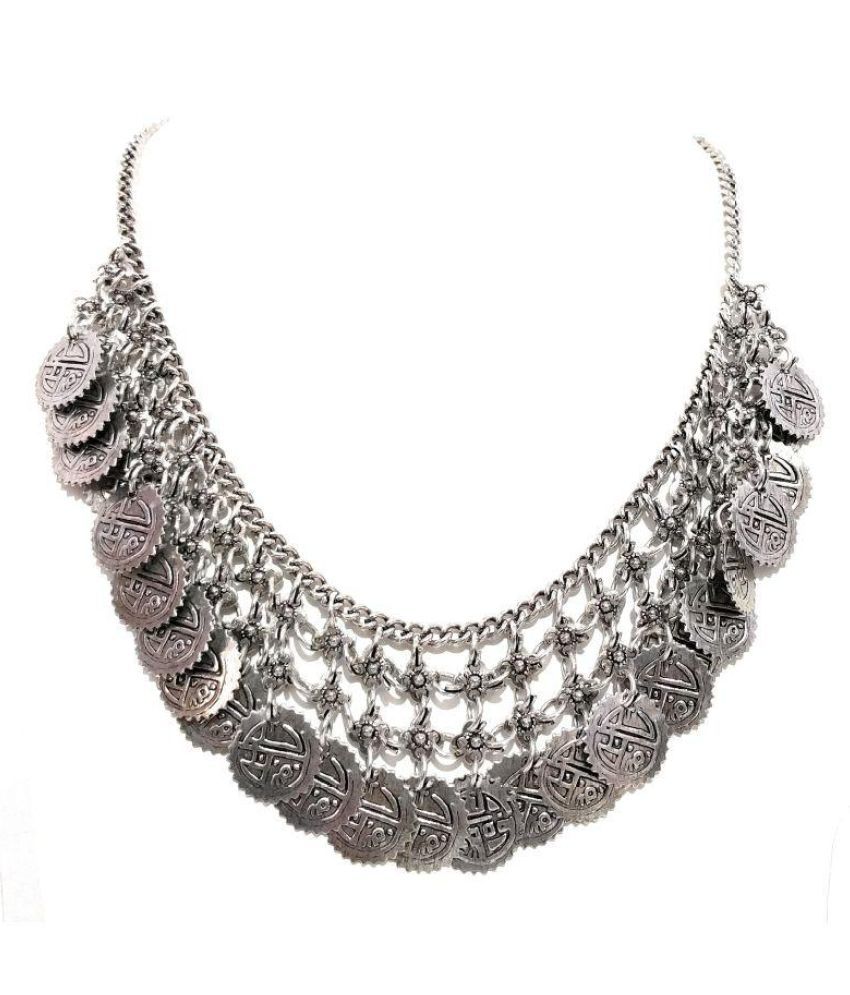 Coin Necklace Single line embellishment 