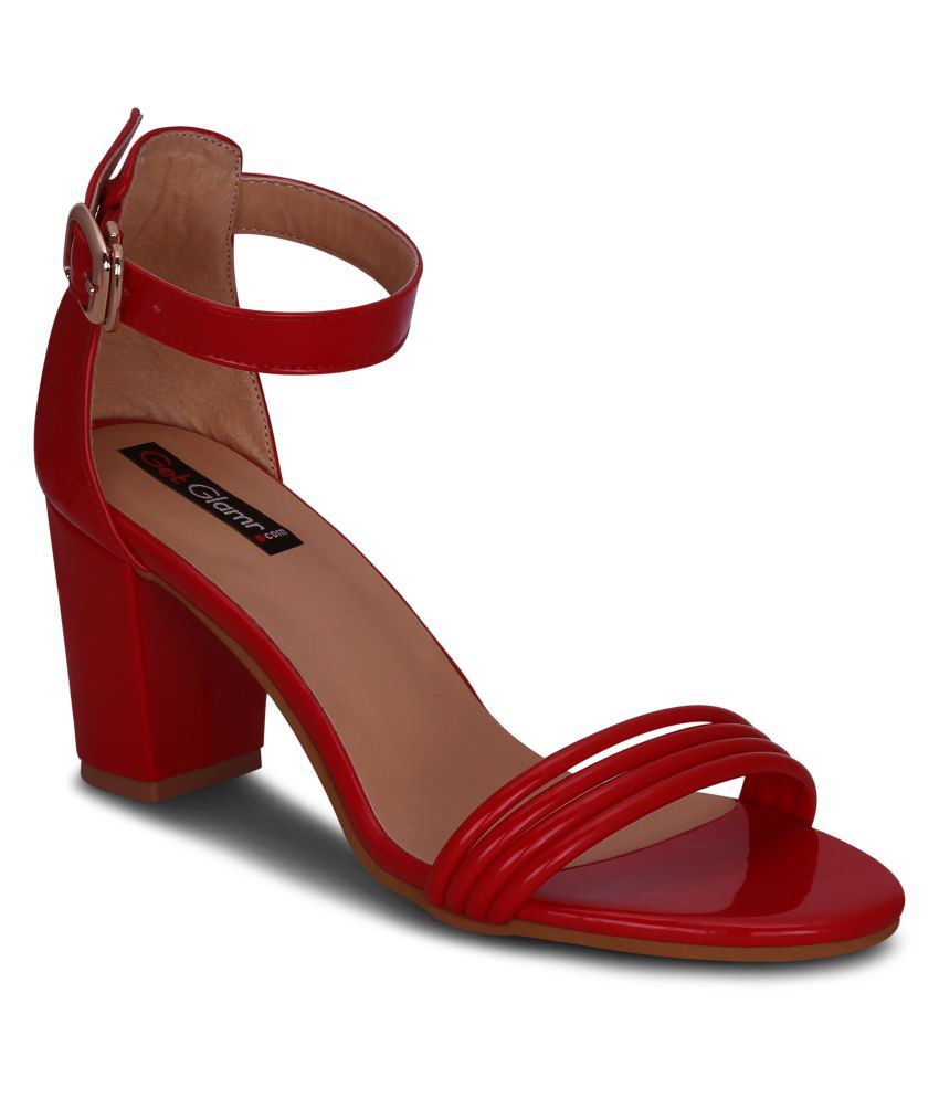 red block heels cheap