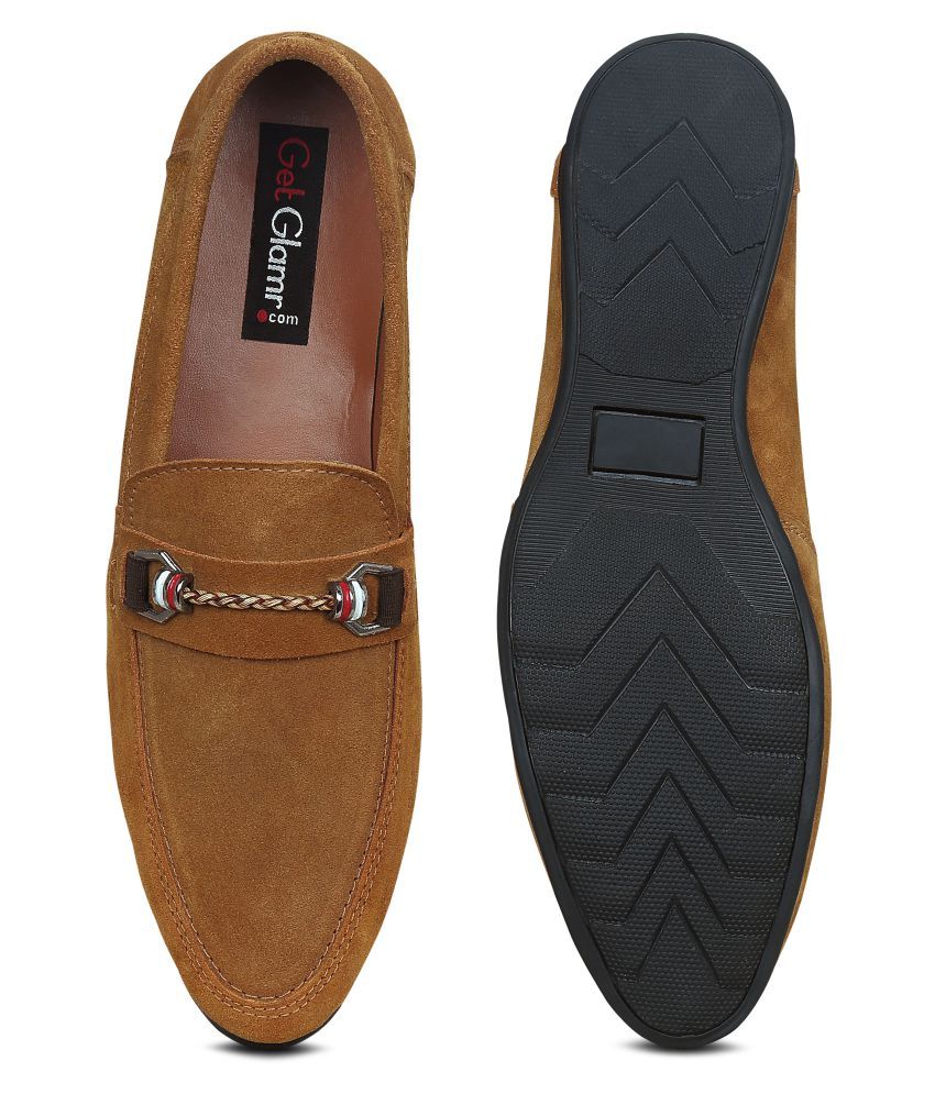 wide fit tan loafers