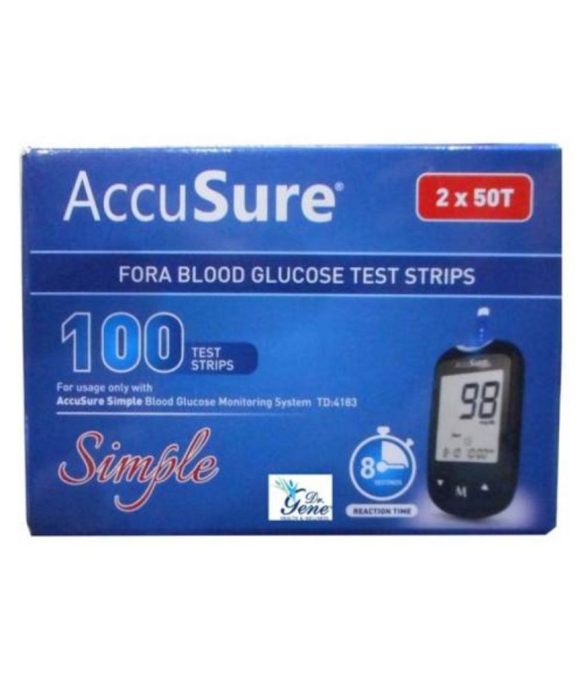    			ACCUSURE 100 SIMPLE STRIPS Pack ONLY(Pack of 2x50)
