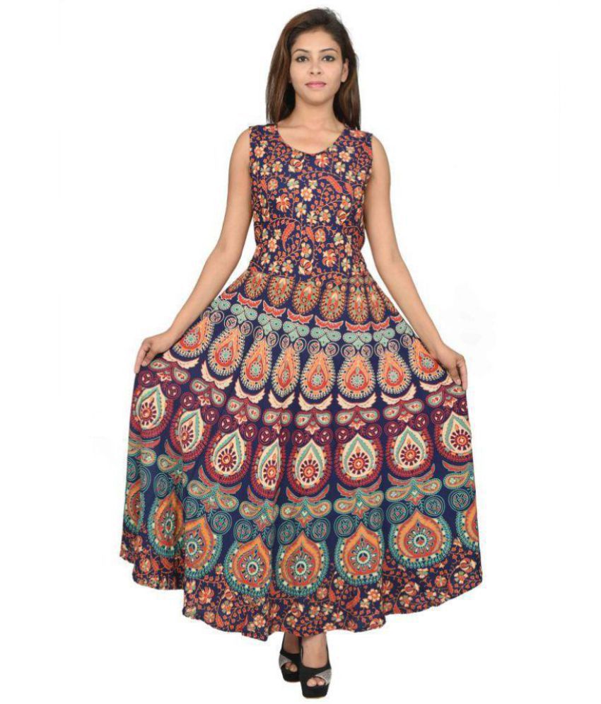 Dhruvi Cotton Multi Color Dresses - Buy Dhruvi Cotton Multi Color ...