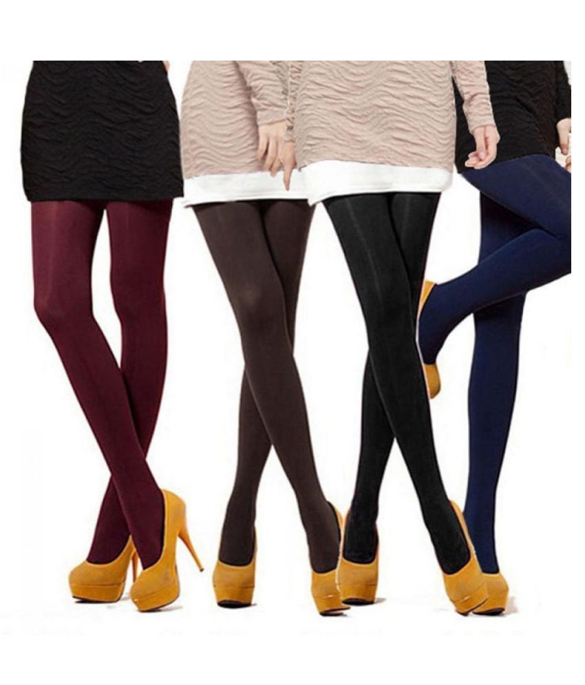 Fashion Women Thick 120D Stockings Pantyhose Tights Opaque Long Footed ...