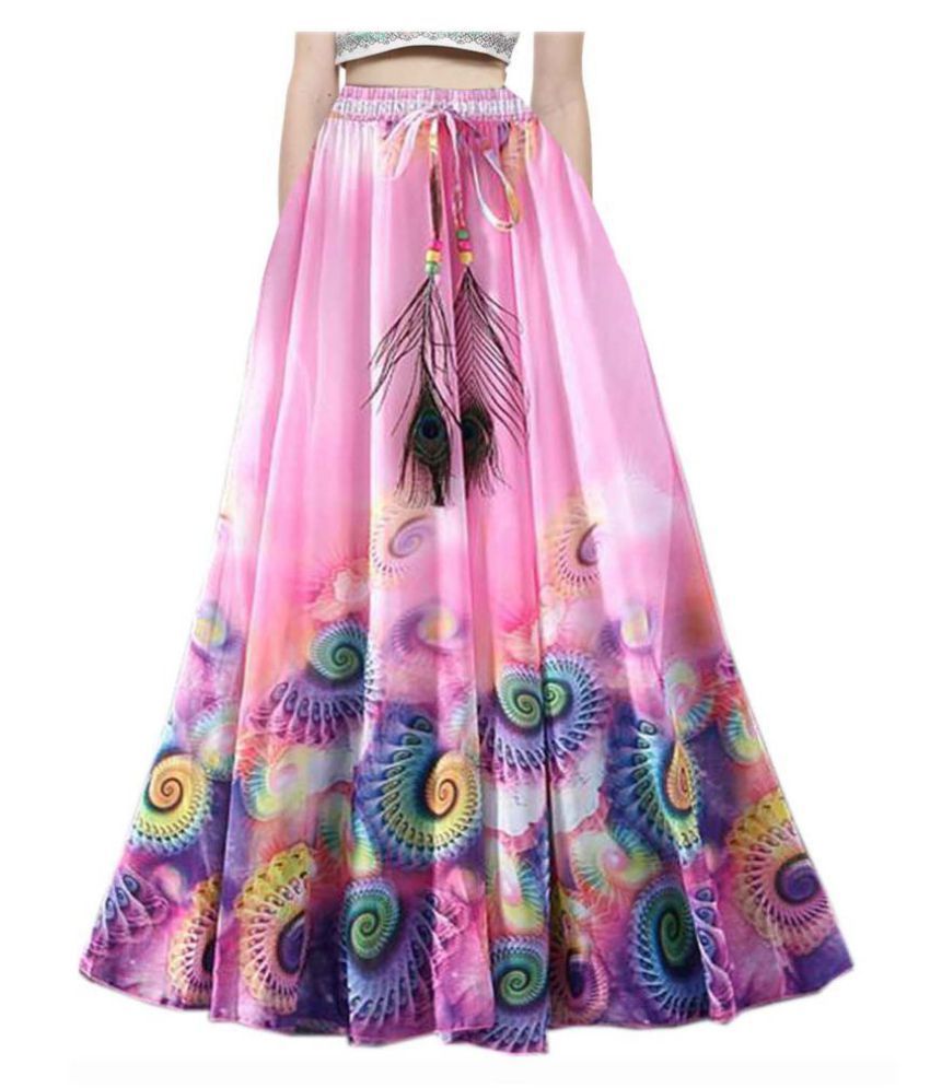 Buy Heer Fashion Crepe Circle Skirt Multi Color Online At Best Prices