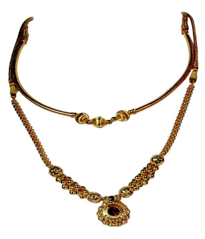 Soubhagya Jewellers Combo Of Traditional Thushi Necklace Set - Buy ...